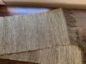 楮の甘皮を横糸にしたアンギン編み 楮の甘皮を横糸にしたアンギン編み